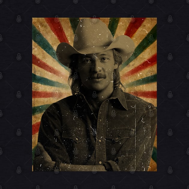 Alan Jackson - Photo Vintage Retro Look FanArt by Janji Joni